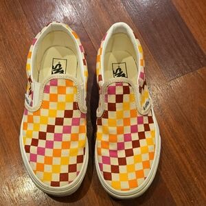Vans Kids Colorful Checkerboard Slip-On Sneakers